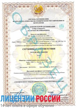 Образец сертификата соответствия Киров Сертификат OHSAS 18001